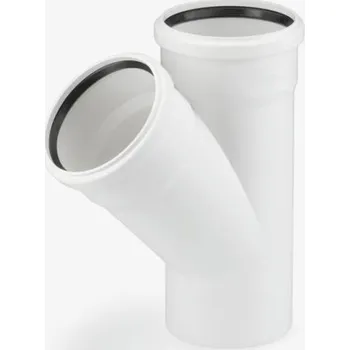 Kanalizační potrubí Rehau RAUPIANO PLUS odbočka 45° DN75/75 jednoduchá, odhlučněná, s těsnícími kroužky, PP