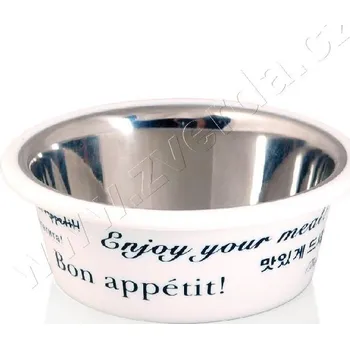 Miska pro psa Miska nerezová Enjoy! 0,40l /bílá