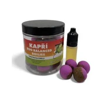 Boilies Kapří Duo Balanced boilies 16mm 100gr Švestka & Chilli