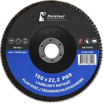 Brusný kotouč Lamelový brusný kotouč Molatool VSM Zirkon 150 mm P60