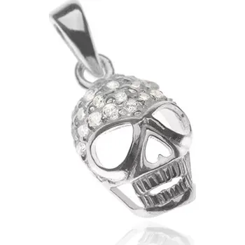 Přívěsek Přívěsek ze stříbra 925 - lebka vykládaná zirkony
