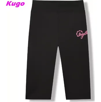 Dámské legíny Dámské 3/4 funkční legíny Kugo JK8620, černé / růžový nápis