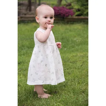 Kojenecké oblečení New Baby Zoe kojenecké mušelínové šaty bílé