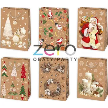 Dárková taška Taška papírová dárková 23x32x11 cm (eko) - vánoční (mix 2)