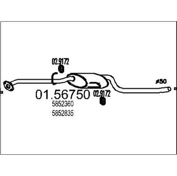 Tlumič výfuku Střední tlumič výfuku MTS 01.56750