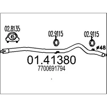 Výfuková trubka Výfuková trubka MTS 01.41380
