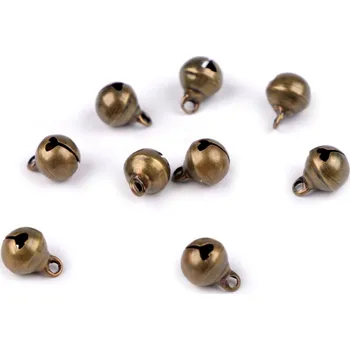 Vánoční dekorace Rolničky Ø8 mm - staromosaz (10 ks)