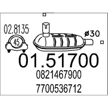 Tlumič výfuku Střední tlumič výfuku MTS 01.51700