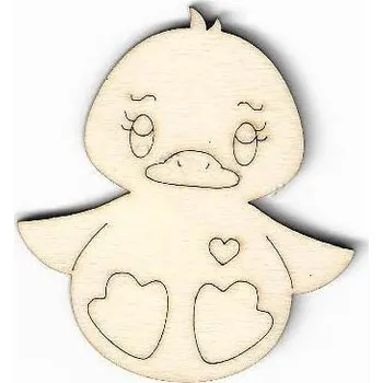 Překližka Dřevěný výřez z překližky, ZAMILOVANÉ KÁČÁTKO, 6x5,4cm, 1ks