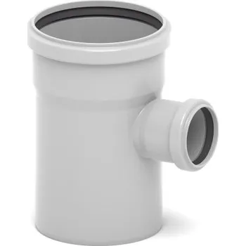 Kanalizační potrubí Rehau RAUSILENTO odbočka 87°, DN110/110, jednoduchá, s hrdlem, odhlučněná, odpadní, PP, šedá
