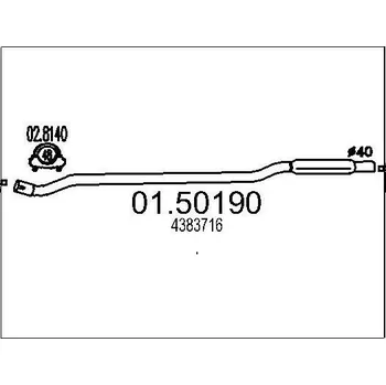 Tlumič výfuku Střední tlumič výfuku MTS 01.50190