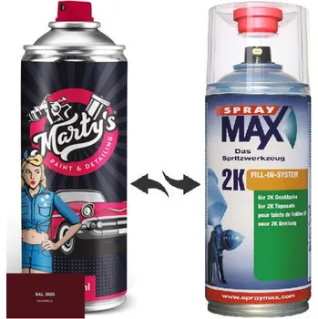 Barva ve spreji Barva ve spreji RAL 3005 stupeň lesku Mat kvalita laku 1K Akrylátový lak