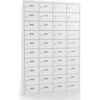 Skříň se schránkami na osobní věci, 4x10 schránek, v x š x h: 1800x1200x500 mm, barva šedá RAL70365 / dvířka šedá RAL7035