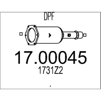 Filtr pevných částic Filtr pevnych castic, vyfukovy system MTS 17.00045