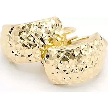 Náušnice Zlaté náušnice zaoblené se zdobením v lesklém vzhledu 1,92g