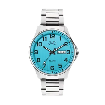 Hodinky JVD Vodotěsné pánské hodinky se světle modrým číselníkem JVD JE611.6 10ATM (JVD Vodotěsné pánské hodinky se světle modrým číselníkem JVD JE611.6 10ATM)