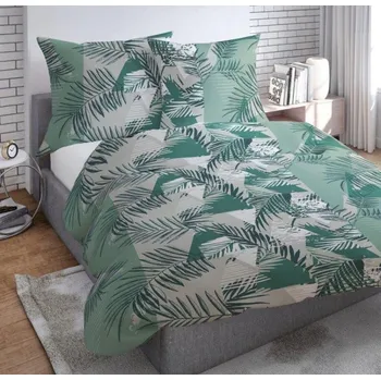 Povlečení Saténové bavlněné povlečení Palmy zelené