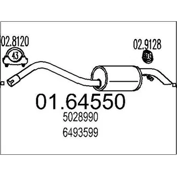 Tlumič výfuku Zadní tlumič výfuku MTS 01.64550