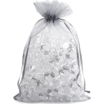 Balící papír Dárkový pytlík 17x23 cm organza - stříbrná (10 ks)