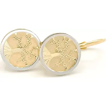 Náušnice B&B Goldinvestic Zlaté náušnice stromy života zdobené dvě barvy zlata 2,20g Žlutá