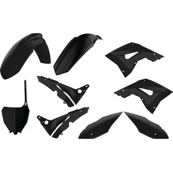 POLISPORT kompletní plasty HONDA CR 125/250 02-07 (RESTYLING na model 2018), barva černá HONDA CR250 rok 02-07