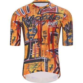 cyklistický dres HOLOKOLO Cyklistický dres s krátkým rukávem - WILDLY - žlutá/vícebarevná L