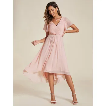 Dámské šaty Ever Pretty šaty midi délka 1923 růžové Velikost: 5XL / 50 / 18 / 22