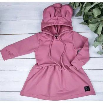 Dívčí šaty Mikinošaty Princess s dlouhým rukávem - Oldpink 122