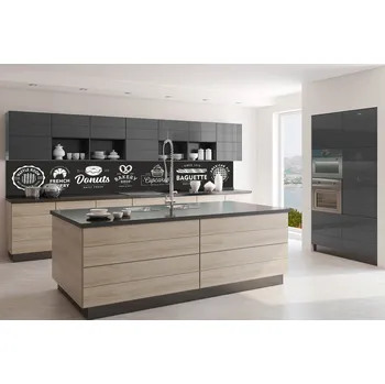 Tapeta DIMEX | Fototapeta do kuchyně Pekařské cedule KI-350-223 | 350 x 60 cm | černobílá + Samolepicí fototapeta za kuchyňskou linku DIMEX Pekařské cedule v šíři 350 cm