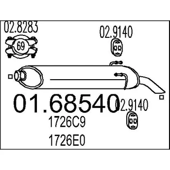 Tlumič výfuku Zadní tlumič výfuku MTS 01.68540