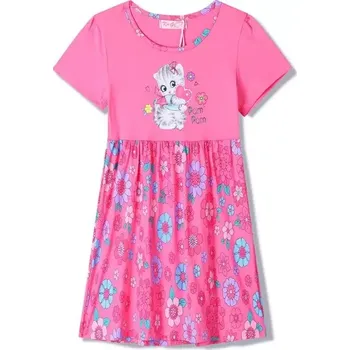 Dívčí šaty Dívčí šaty Kugo KS2371, tmavě růžové
