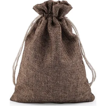 Balící papír Dárkový pytlík 12,5x17,5 cm imitace juty - hnědá střední (10 ks)