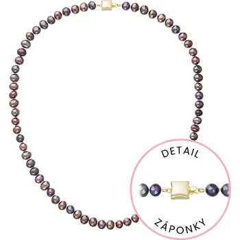 Náušnice Perlový náhrdelník z říčních perel se zapínáním ze 14 karátového zlata 922001.3/9268A dk.peacock