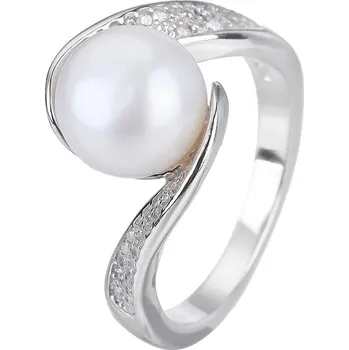 Prsten Bealio BEALIO Stříbrný prsten ŘÍČNÍ PERLA vlnky Velikost prstenu: 57 03-10129-2335