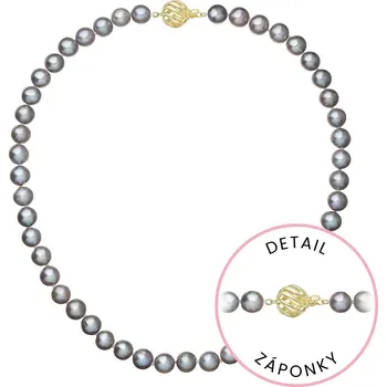 Náušnice Perlový náhrdelník z říčních perel se zapínáním ze 14 karátového zlata 922028.3/9264A grey