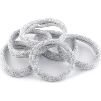 Gumičky do vlasů - stříbrná lurex (12 karta)