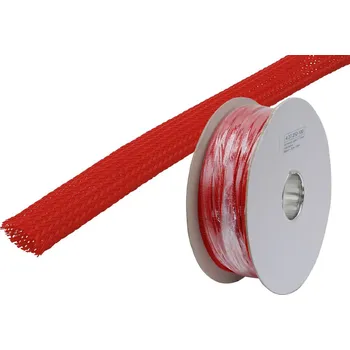 kabelová chránička Ochranný oplet 12mm, rudý Role 100m<br />Výrobce: - 437252 100