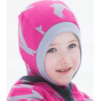 Kukla Crawler Merino kukla 2vrstvá oboustranná dětská Velikost: 0, Vzor: Orli na růžové 220 g/m2 + Šedá 245 g/m2