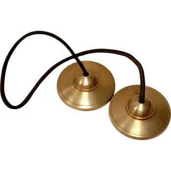 Bicí nástroj Tibetské činelky Tingsha v kovovém obalu se symboly - exclusive var.: B