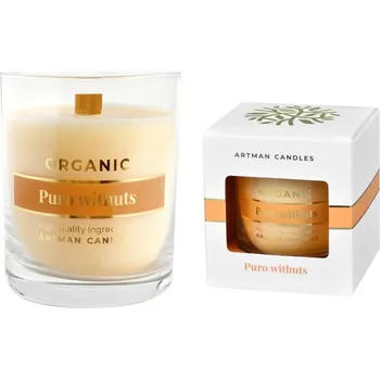 Svíčka Svíčka ve skle vonná - ORGANIC Puro Withuts dřevěný knot 250 g