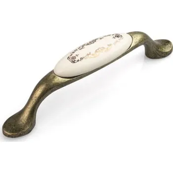 Nábytkové kování Interex design Úchytka LUNAS / Staromosaz - motív ornamenty 96 mm