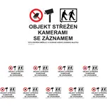 Walteco Objekt střežen kamerami se záznamem 210x148mm, formát A5, samolepka Množství: 10 ks