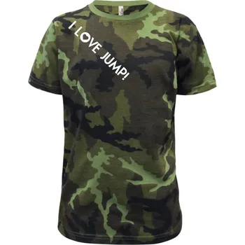 Chlapecké tričko I love Jump! - Dětské maskáčové triko - 146 cm/10 let ( Zelený maskáč )