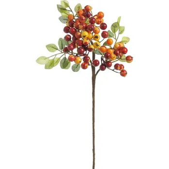 umělá květina Větvička s bobulkami - oranžovožlutá 32 cm