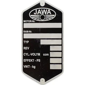 Motor pro motocykl Štítek rámu Jawa 553, 554, 579 - Švédsky