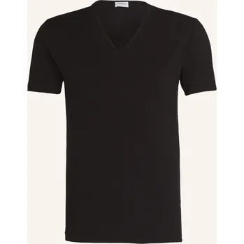 Pánské tričko Zimmerli Pánské Tričko S Výstřihem Do V Pure Comfort, černá, 52