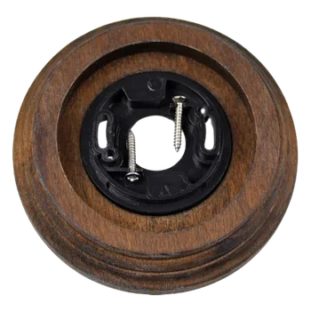 Elektrická zásuvka Elhard Keramik KN5001D 1x rámeček, tmavé dřevo+redukce