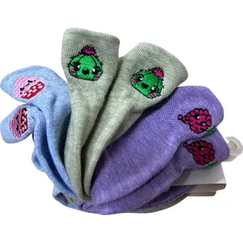 Dámské ponožky Ponožky s výšivkou 36359 Barva: Fialová, Velikost: 39-42 (26-28), Počet párů v sadě: 3