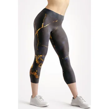 Dámské legíny UTOPY 3/4 Dámské sportovní legíny Dark Gold Velikost: M