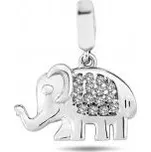 Lillian Vassago Přívěsek slon zdobený zirkony, bílé zlato LLV98-GP122W